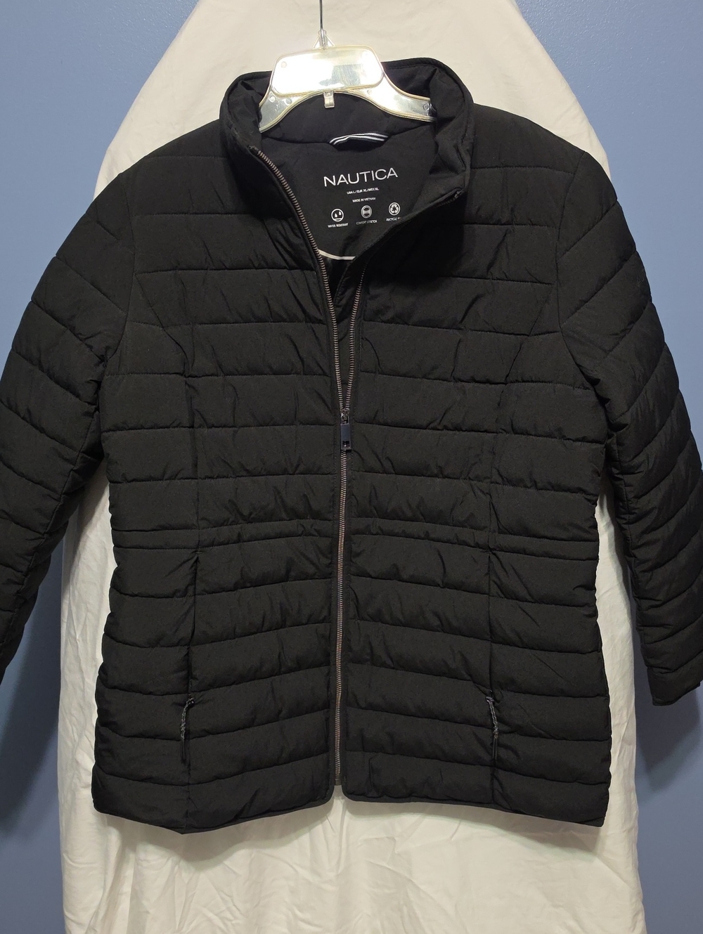 Nautica Men's Black Quilted Lightweight Puffer Jacket